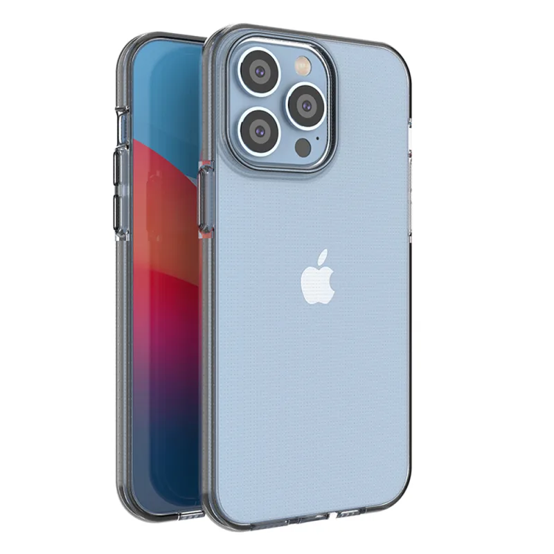 Silikónový kryt Spring Case pre iPhone 14 Pro Max s rámom čierny