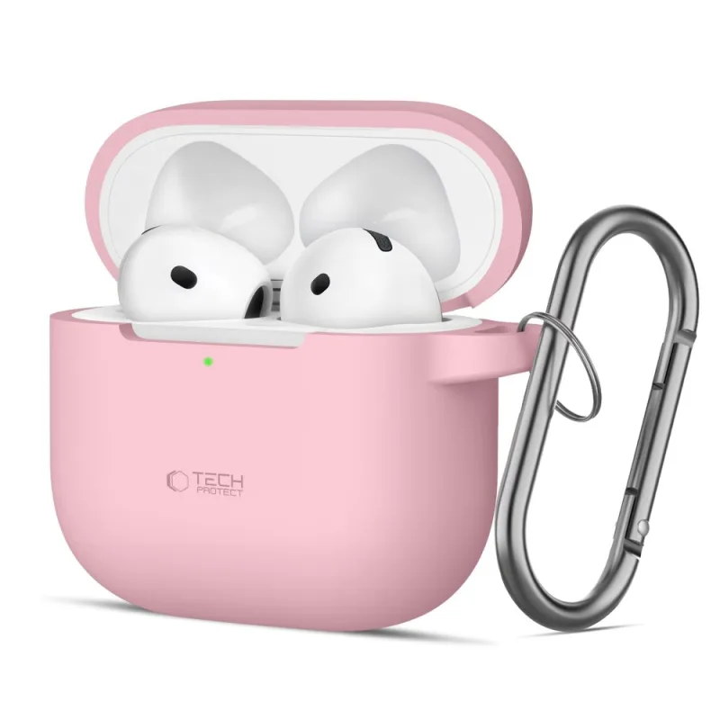 Silikónové háčikové puzdro Tech-Protect pre AirPods 4 – ružové