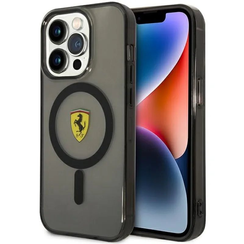 Ferrari FEHMP14LUKK iPhone 14 Pro 6,1" čierno/čierne pevné puzdro Translucent Magsafe