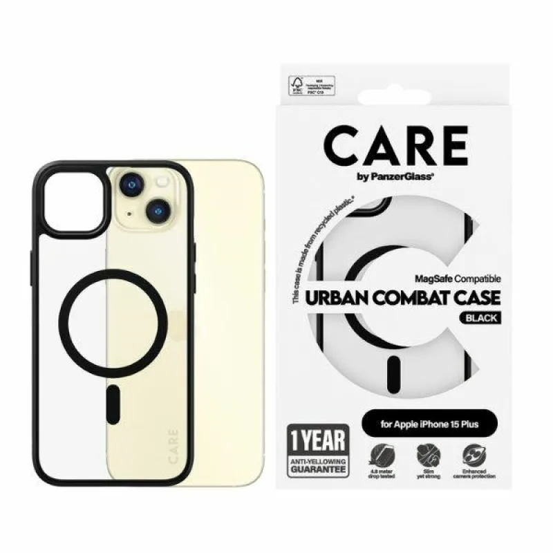 CARE by PanzerGlass Urban Combat Case MagSafe pre iPhone 15 Plus - čierne