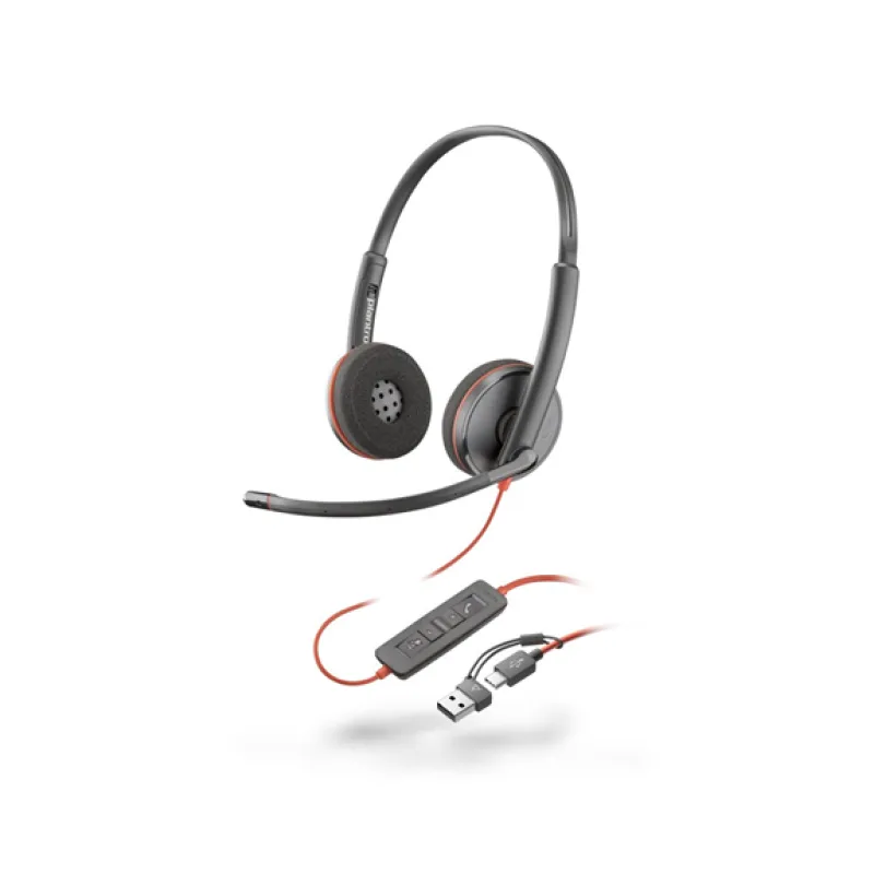 HP Poly Blackwire 3220 MS Teams náhlavná súprava, USB-C/A adaptér, stereo…