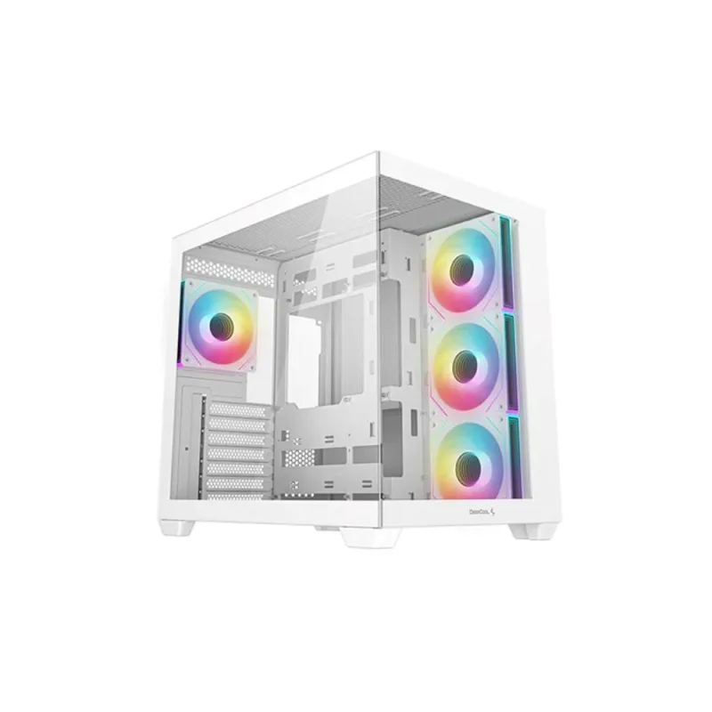 DEEPCOOL Case CG530 4F WH, ATX, Průhledná bočnice, 4x120mm ARGB, bílá…