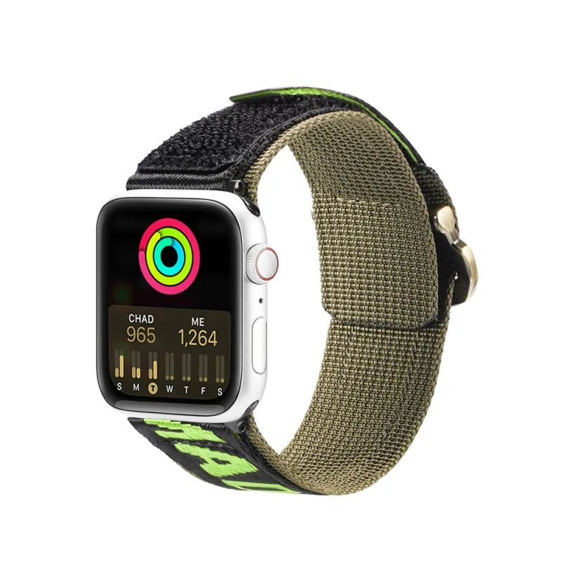 Remienok Dux Ducis (vonkajšia verzia) Remienok Apple Watch Ultra, SE, 9, 8, 7, 6, 5, 4, 3, 2, 1 (49, 45, 44, 42 mm) Nylonový náramok, čierny/zelený