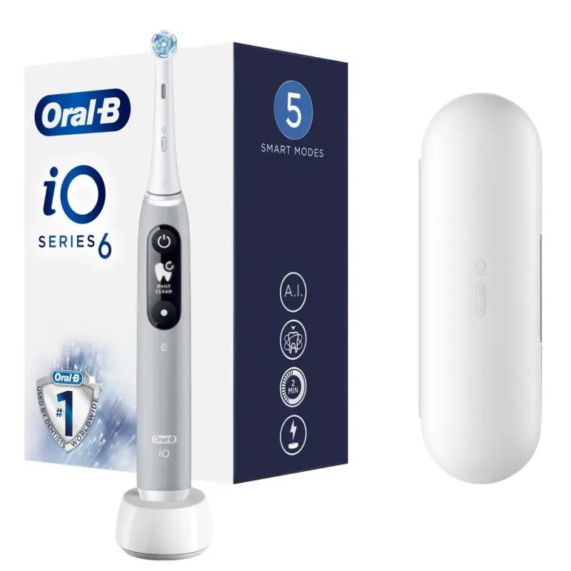 Oral-B iO Series 6 Grey Opal elektrický zubní kartáček, magnetický, 5…