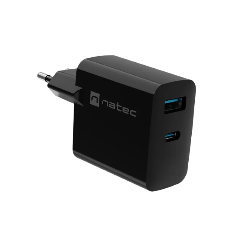 Univerzálna USB nabíjačka Natec RIBERA GaN 65W, 1X USB-A, 1X USB-C,…