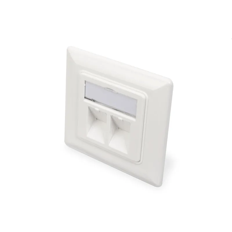 DIGITUS Zásuvka modulární 2 port, neosadená pod omietku, German 80x80, centr.plate 50x50 uhlovy