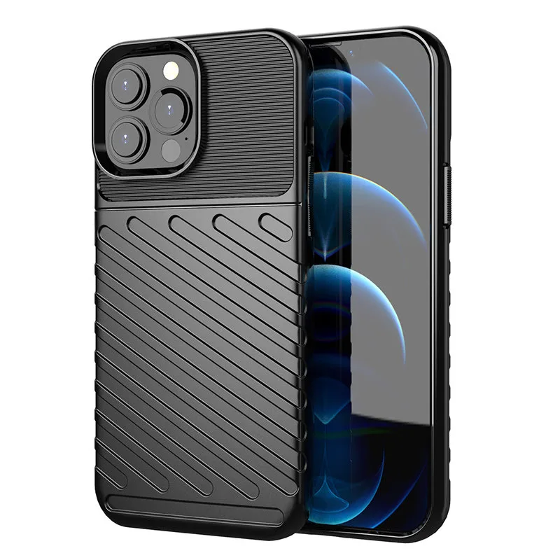 Thunder Case Flexibilné Tough Rugged Cover TPU puzdro pre iPhone 13 Pro Max čierne