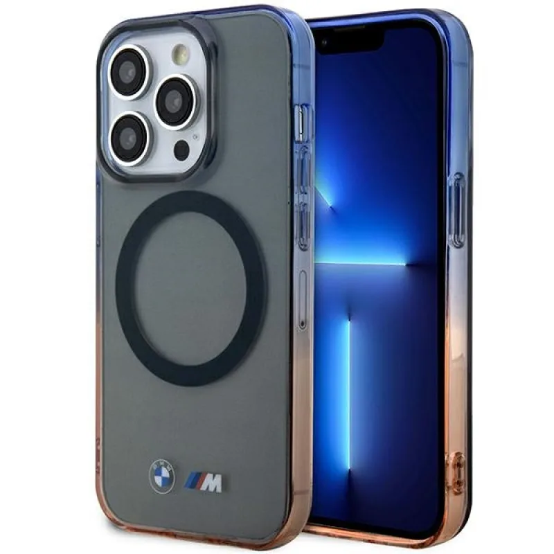 Puzdro BMW BMHMP14LHTGE iPhone 14 Pro 6,1" sivo/sivé pevné puzdro Gradient Bumper MagSafe