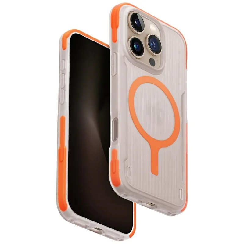 Nabíjacie puzdro Uniq Combat Active Magclick pre iPhone 16 Pro - oranžové