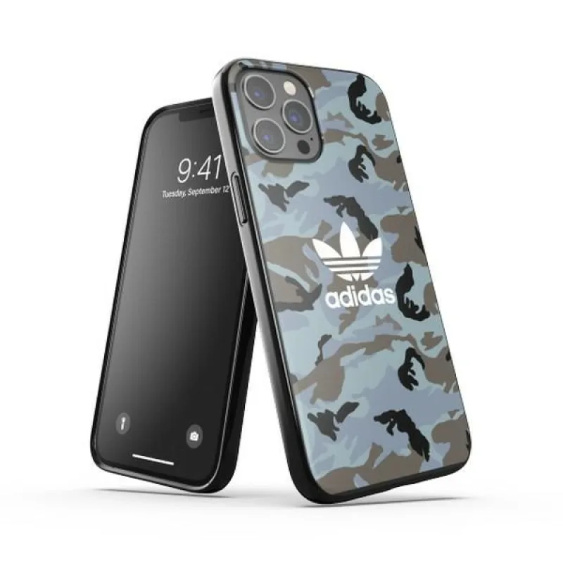 Puzdro Adidas OR SnapCase Camo pre iPhone 12 Pro Max – modré a čierne