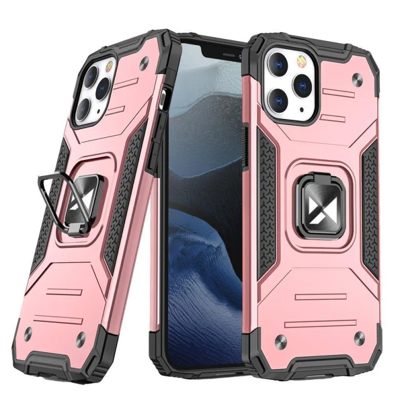 Puzdro Wozinsky Ring Armor iPhone 14 Pro pancierový kryt magnetický držiak prsteň zlatý