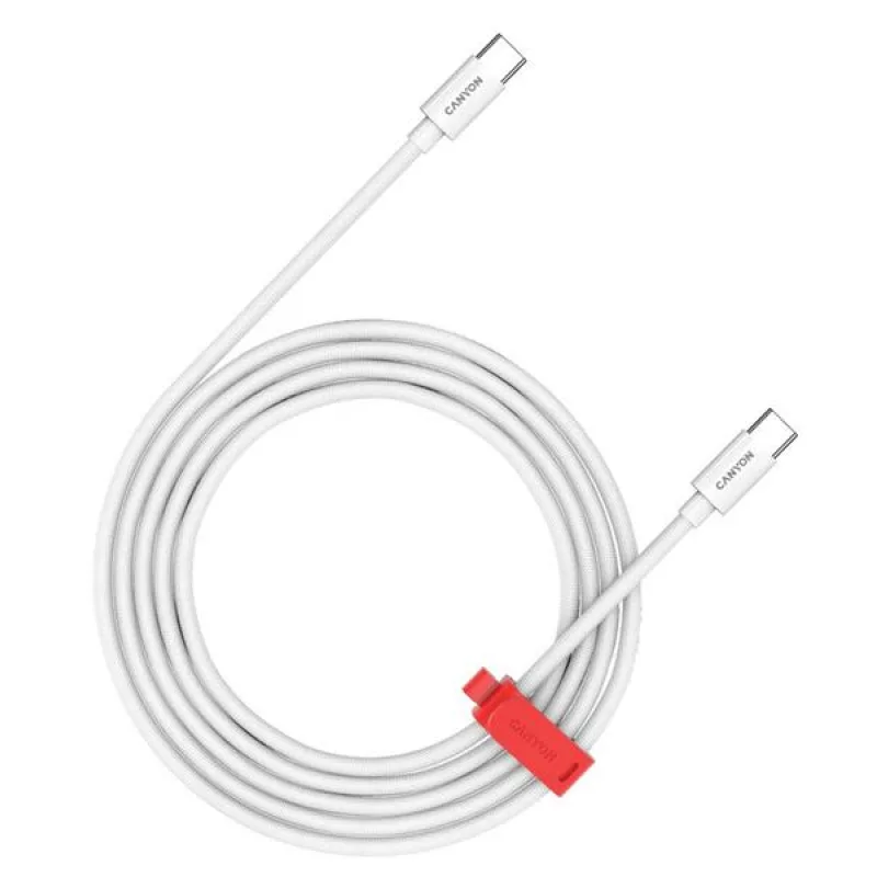 Canyon CC60AB12, 1.2 m kábel, USB-C / USB-C, 60 W, 480 Mbps, biely CND…