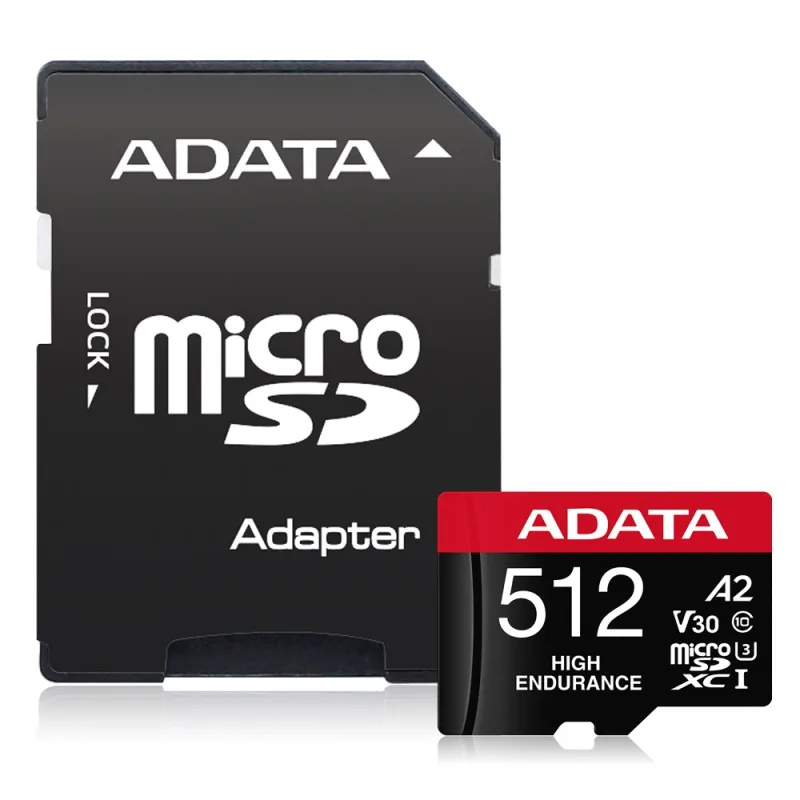 ADATA MicroSDXC karta 512GB High Endurance UHS-I C10 V30 A2…