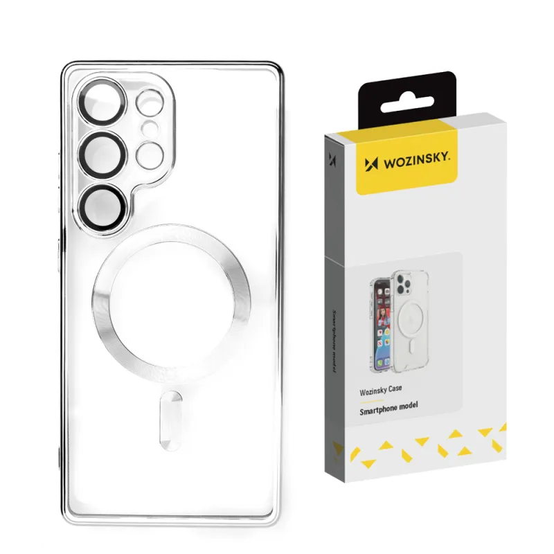 Wozinsky Electroplated Case s Magsafe pre Samsung Galaxy S25+ - strieborné