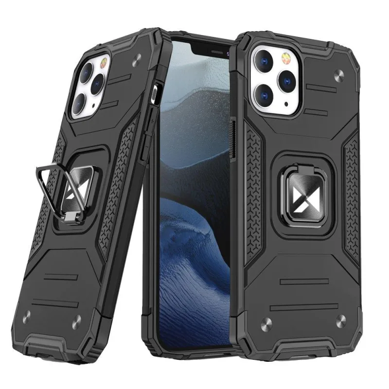 Wozinsky Ring Armor Case Kickstand Tough Rugged Cover pre iPhone 13 Pro Max čierny