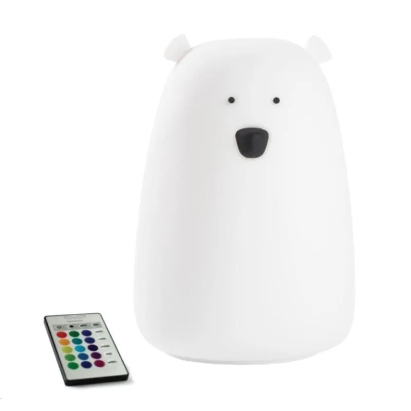 Rabbit & Friends Dotyková lampička medvídek s ovládáním | Bílá 5076/BIL