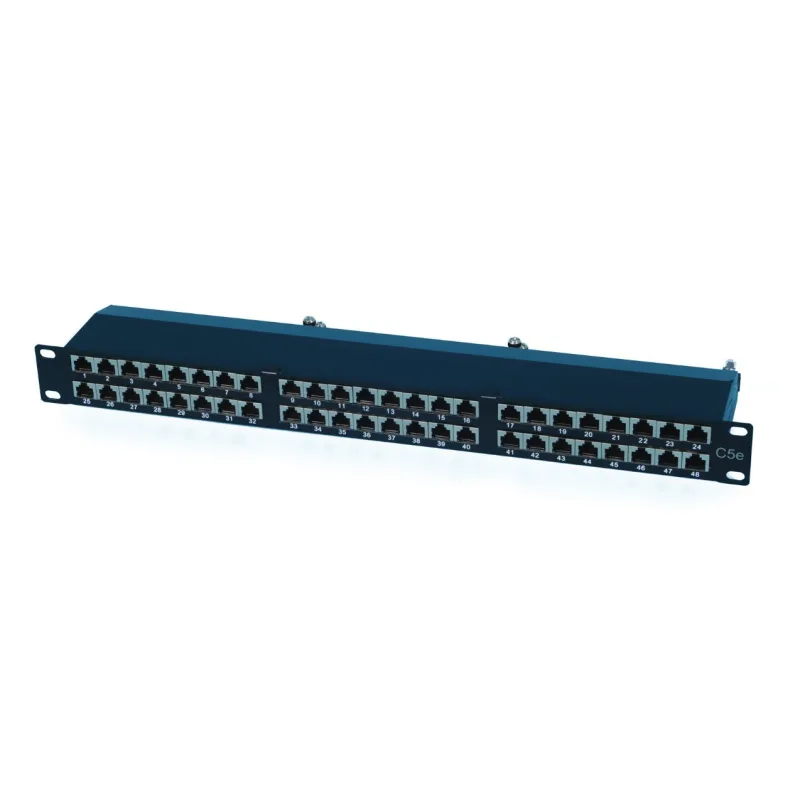 OXnet 19" patch panel 48port Cat5E, STP, blok UNI 110, vyväz. lišta, 1U…