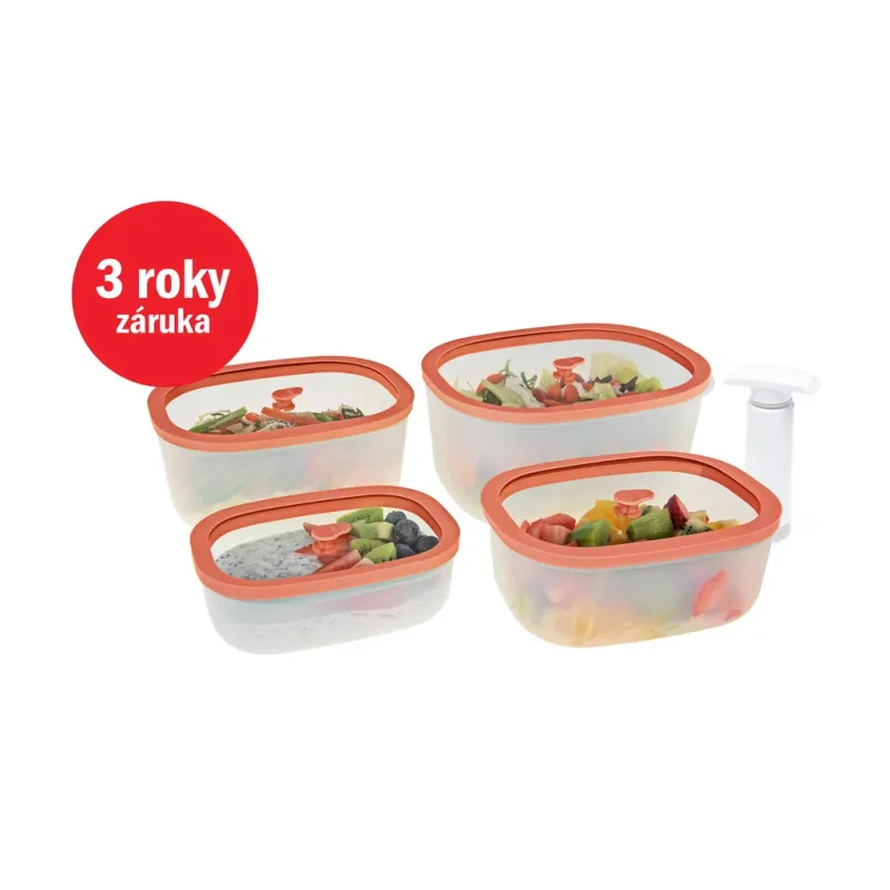 set vákuových dóz Fresko 5-dielny 177110, lososová STA 177110