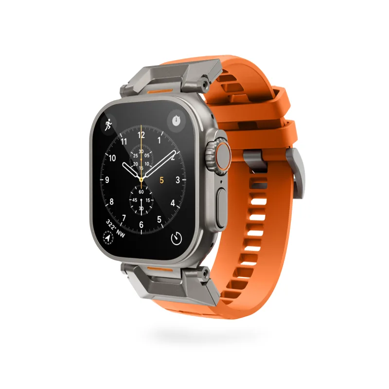 Epico Rubber Pro remienok s nerezovým zapínaním pre Apple Watch 49/46/45/44/42mm - oranžová