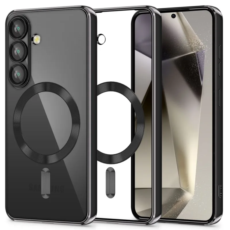 Puzdro Tech-Protect MagMat MagSafe pre Samsung Galaxy S25 – priehľadné čierne