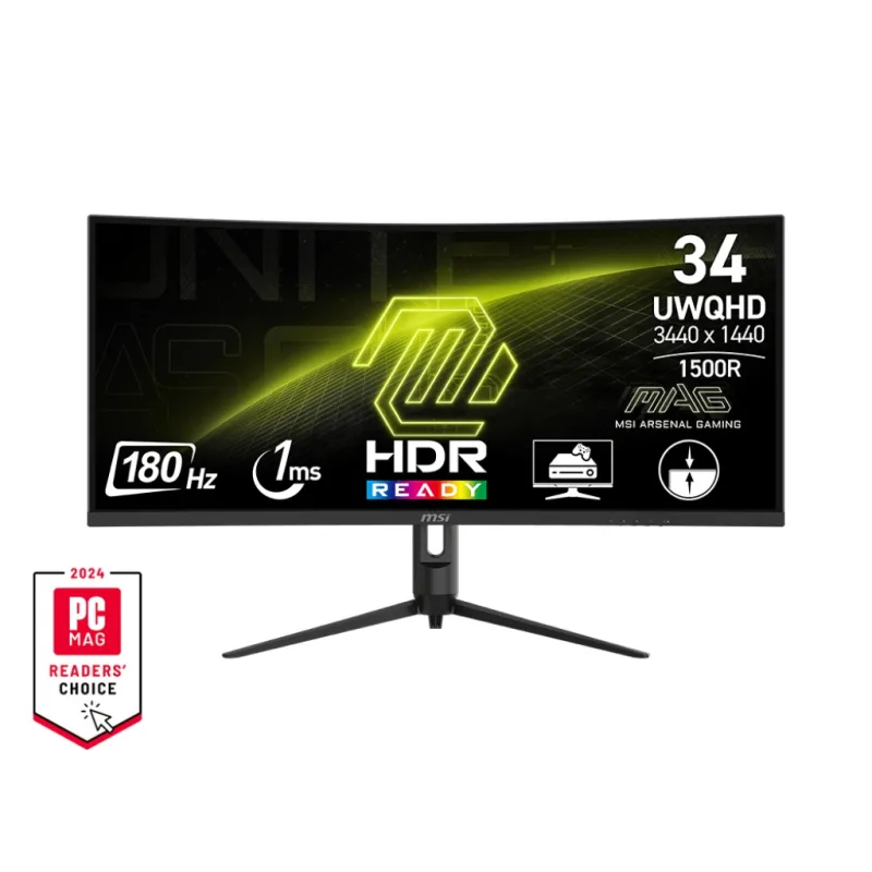 MSI MAG/ 342CQR E2/ 34"/ VA/ wQHD/ 180Hz/ 1ms/ Čierna/ 3R MAG 342CQR E2