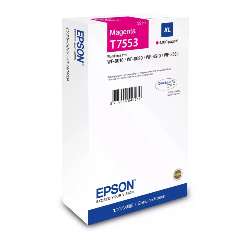 Epson Ink cartridge Magenta DURABrite Pro, size XL C13T75534N