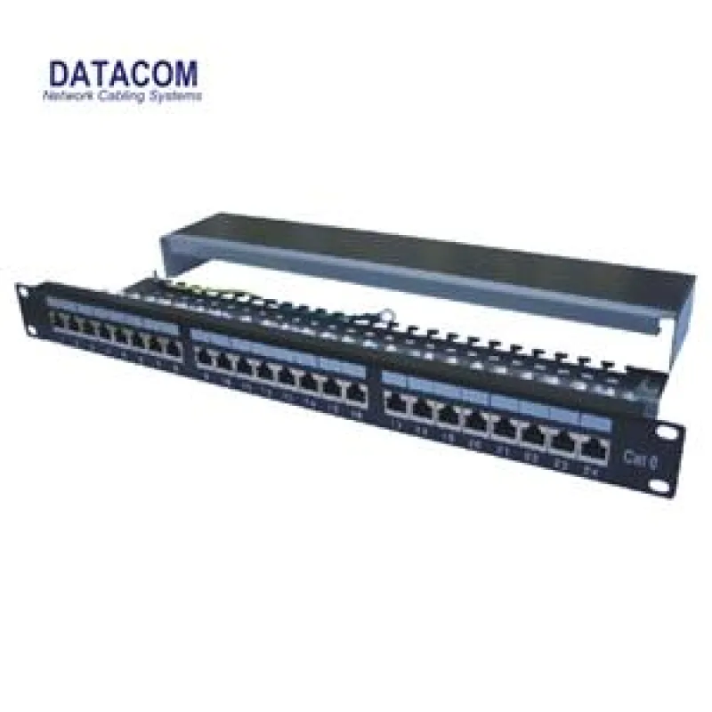 DATACOM Patch panel 24p.CAT6 1U 3x8 LSA, STP 19" čierny s vyviazaním 3121