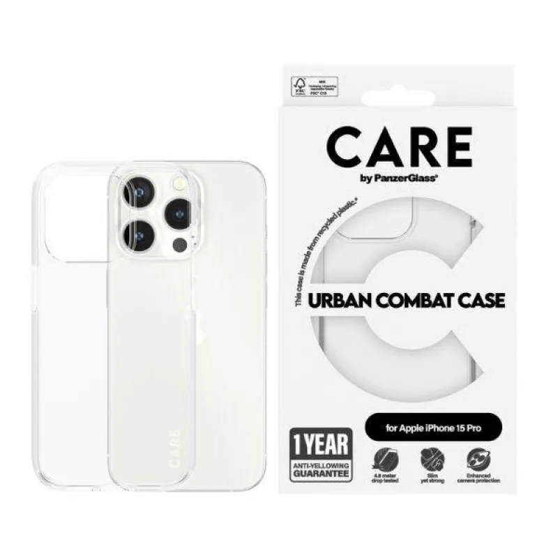 CARE by PanzerGlass Urban Combat Case pre iPhone 15 Pro – číry