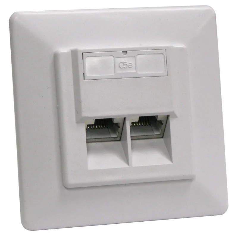 Zásuvka STP 2x RJ45 Cat5E, duální svorkovnice, pod omítku PXP-22S-C5E