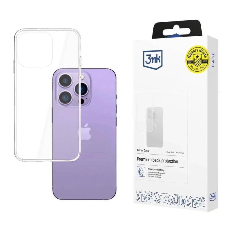 3mk ochranný kryt Armor Case pro Apple iPhone 14 Pro, čirá 5903108476409