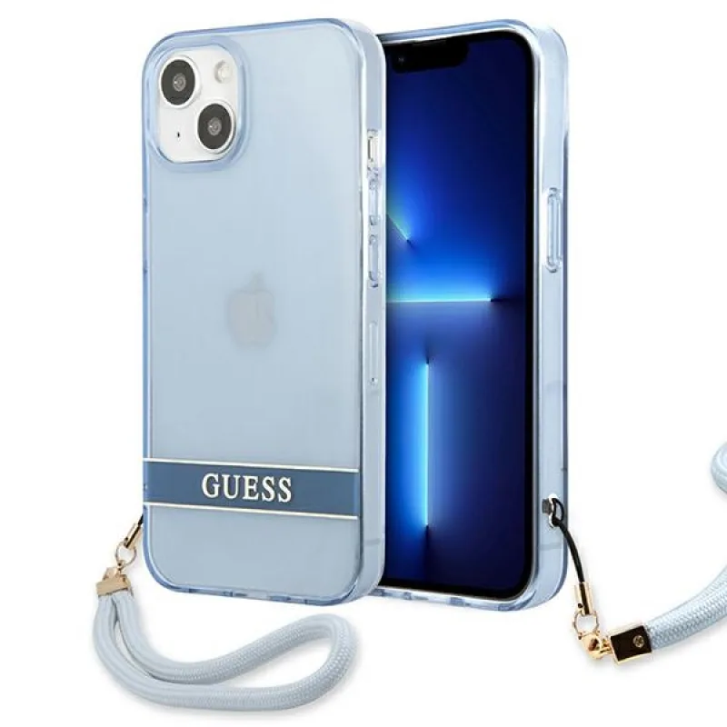 Guess GUHCP13SHTSGSB iPhone 13 mini 5,4 "modré / modré pevné puzdro Translucent Stap