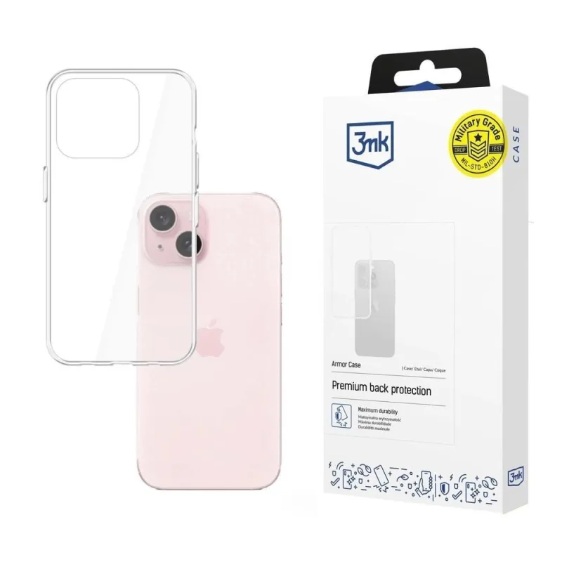 3mk ochranný kryt Armor Case pro Apple iPhone 15, čirá 5903108527446