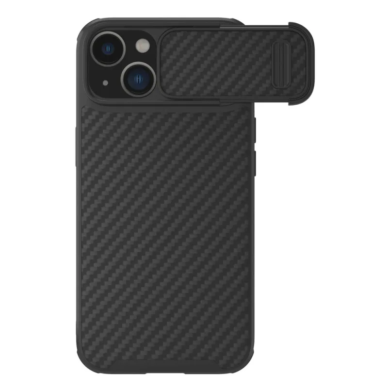 Nillkin Synthetic Fiber S Case Puzdro na iPhone 14 Plus s krytom fotoaparátu, čierne