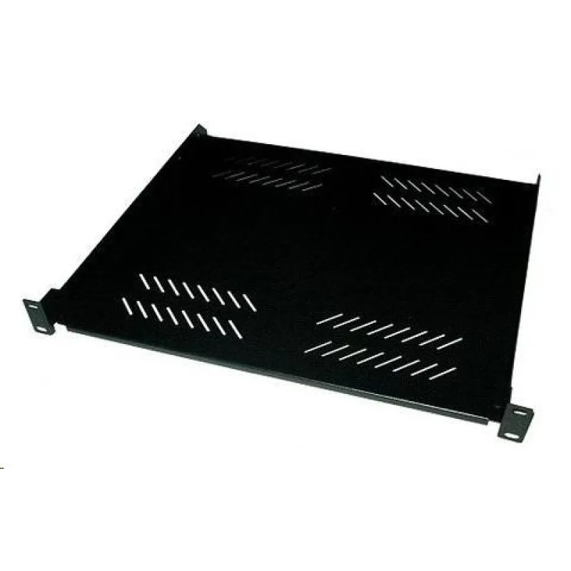 XtendLan 19" police s perforací 1U/ 400mm, nosnost 25kg, černá…