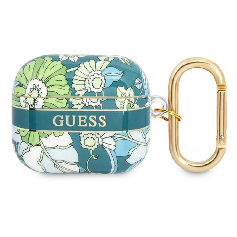 Guess GUA3HHFLN AirPods 3 kryt zelený/zelený Flower Strap Collection