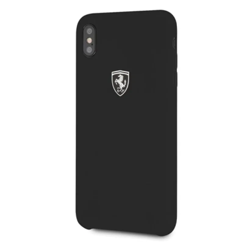 Pevné puzdro Ferrari FEOSIHCI65BK iPhone Xs Max čierno/čierne silikónové Off track