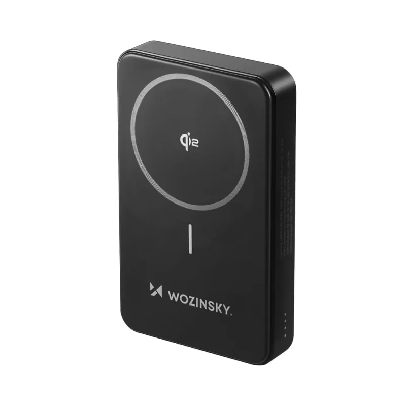 Powerbanka Wozinsky WLWP-10KA0Y3S 22,5W PD Qi2 10000 mAh, so stojanom, 1x USB-A, 1x USB-C - čierna