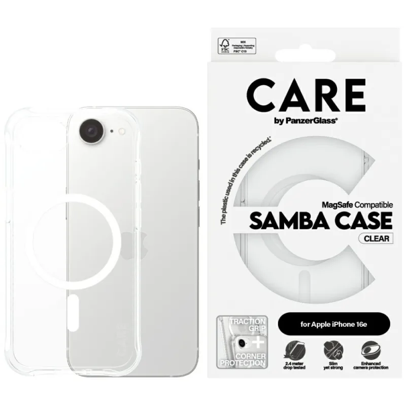CARE by PanzerGlass Fashion MagSafe puzdro na iPhone 16e – priehľadné