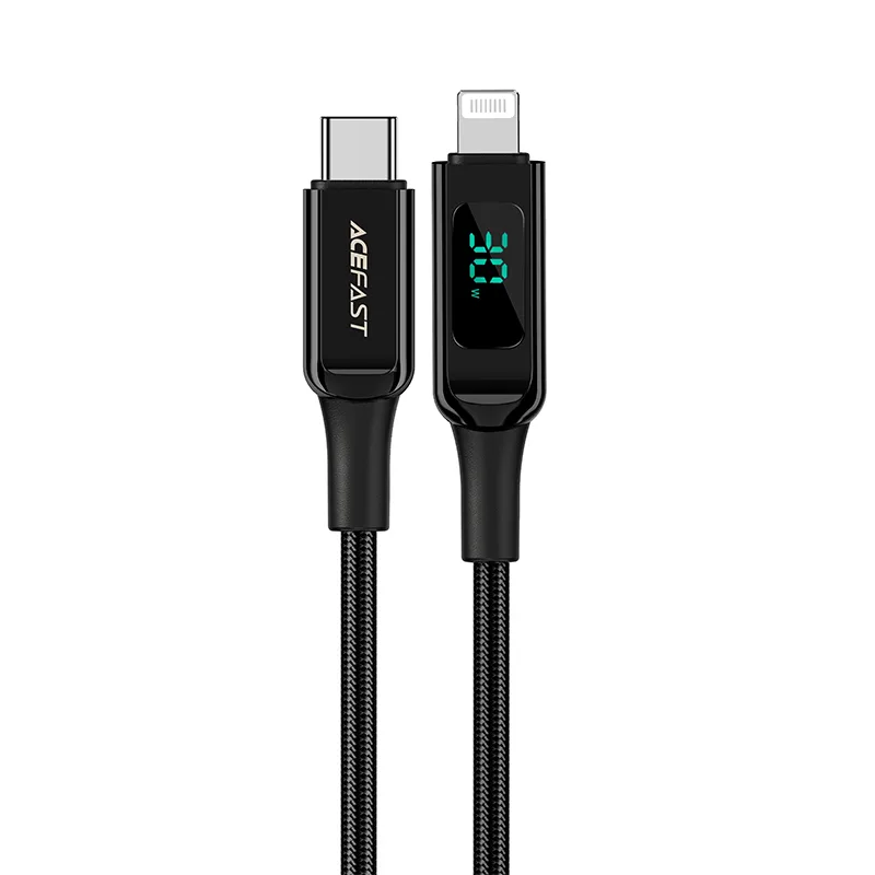 Acefast kábel MFI USB Type C - Lightning 1,2 m, 30 W, 3A čierny (C6-01 Black)