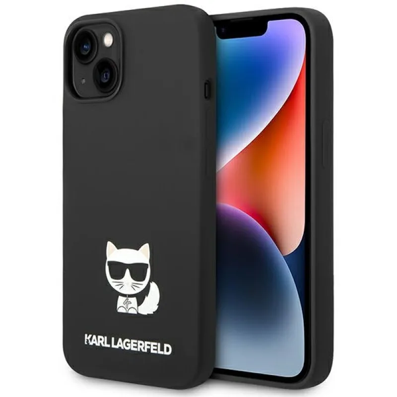 Karl Lagerfeld KLHCP14MSLCTBK 6,7 "pevné puzdro iPhone 14 Plus čierno/čierne telo silikónovej chupette