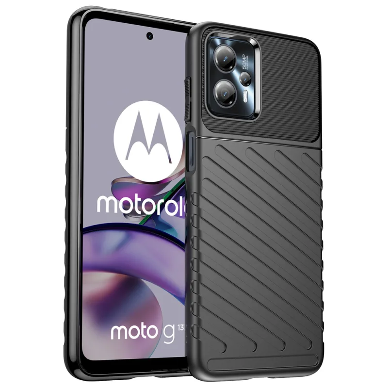 Silikónové pancierové puzdro Thunder Case pre Motorola Moto G13 čierne