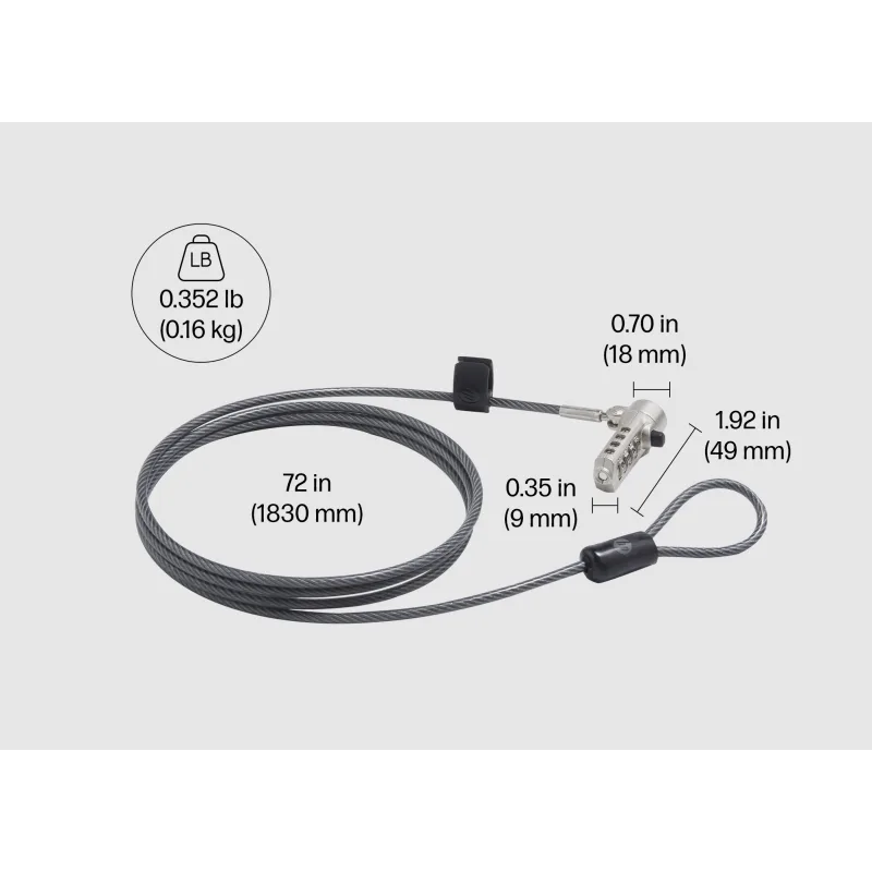 HP Nano Combination Cable Lock 63B28AA