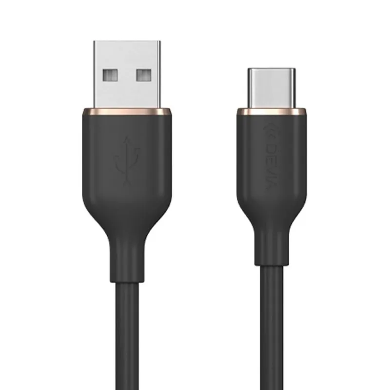 Devia kábel USB-A to USB-C Jelly Series Silicone Cable 1.2m - Black…