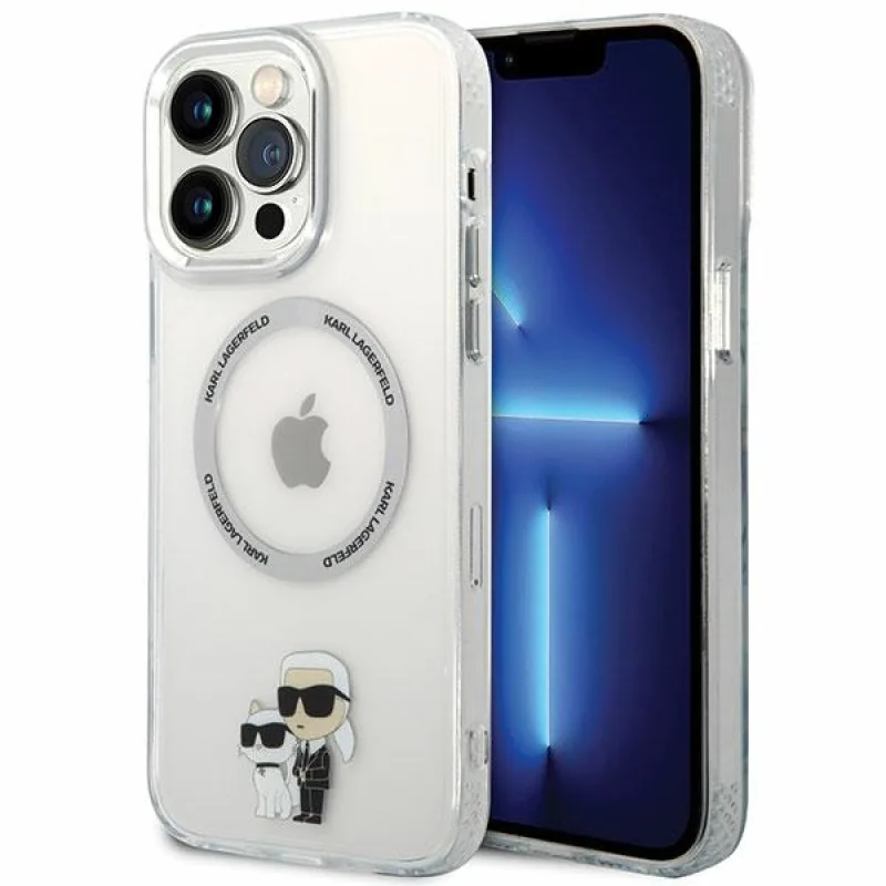 Karl Lagerfeld KKLHMP13XHNKCIT iPhone 13 Pro Max 6,7-palcový pevný priehľadný obal Iconic Karl&Choupette Magsafe
