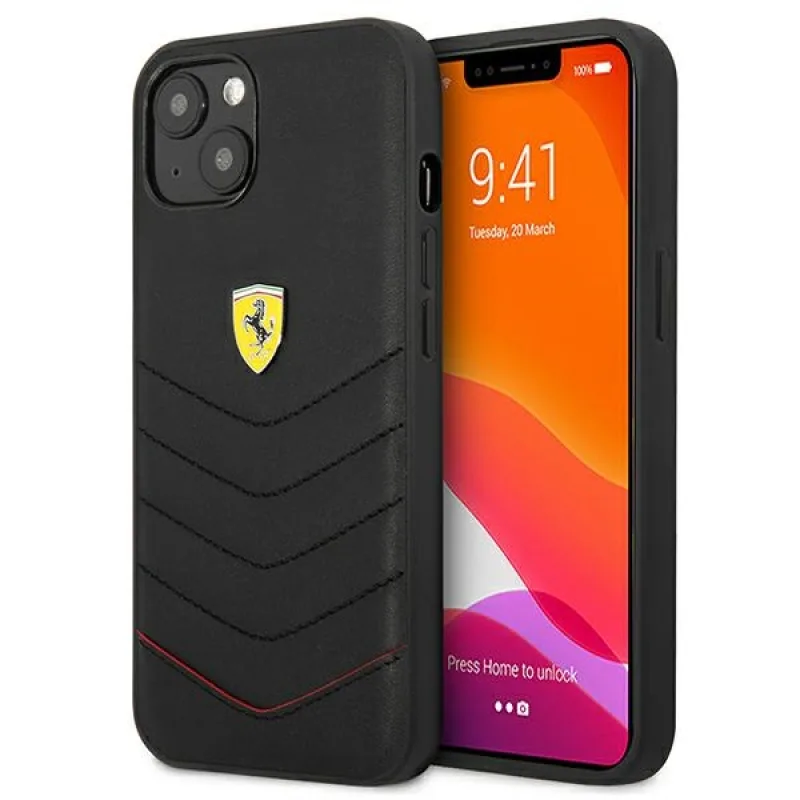 Ferrari FEHCP13SRQUK iPhone 13 mini 5,4" čierne/čierne pevné puzdro Off Track Quilted