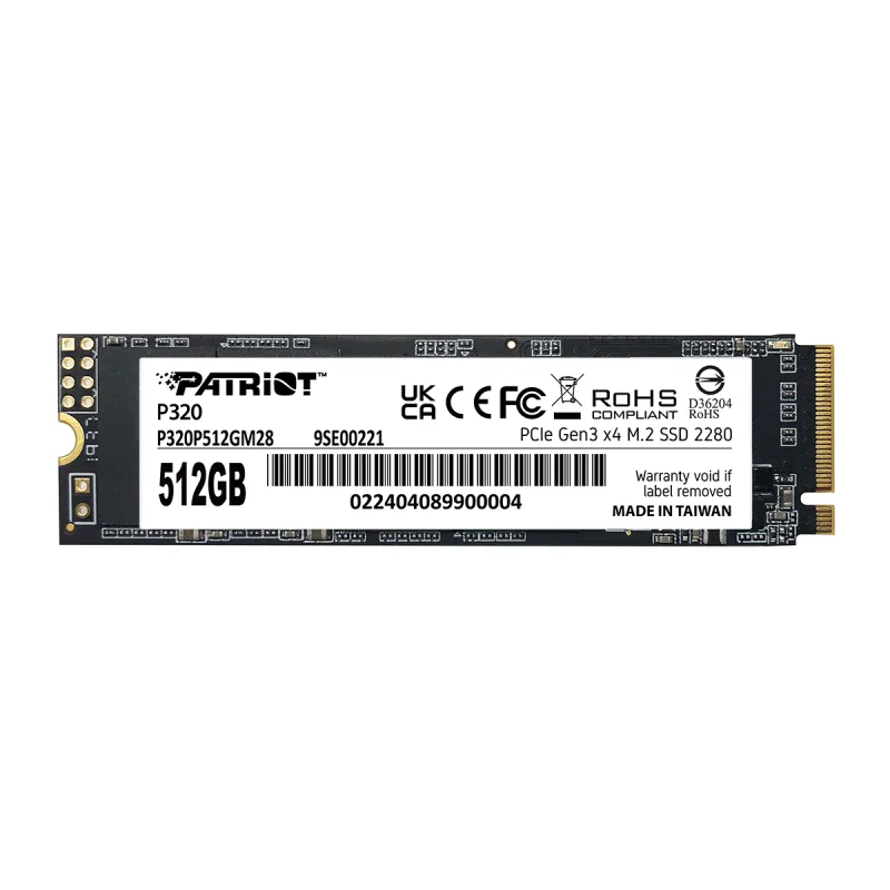 PATRIOT P320/ 512GB/ SSD/ M.2 NVMe/ 5R P320P512GM28