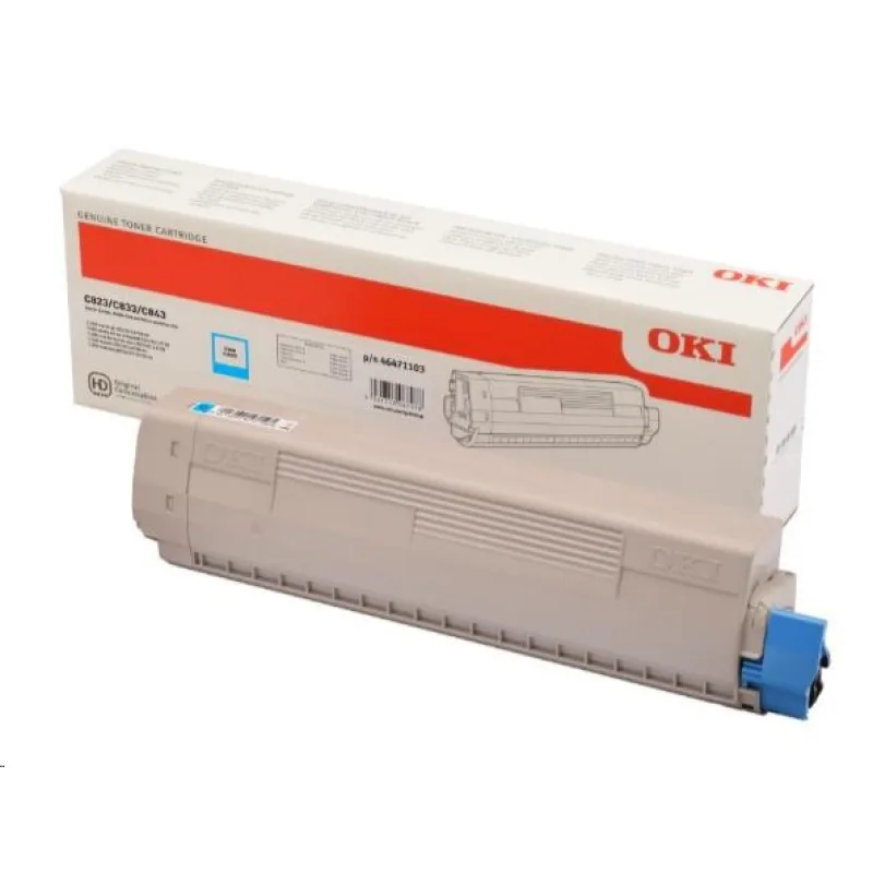 Azurový toner OKI pre C823/ C833/ C843 (7 500 strán) 46471103