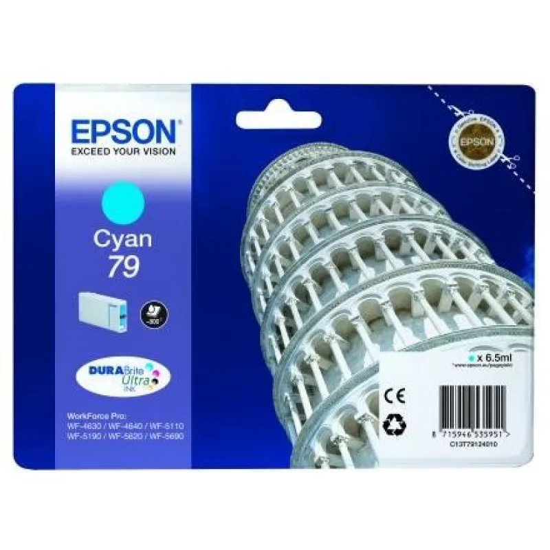 Atramentová kazeta EPSON série WF-5xxx "Pisa" 79 azurová (6, 5 ml)…
