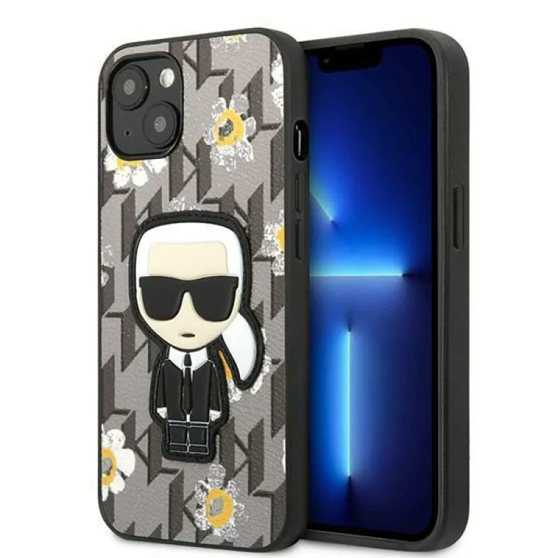 Kryt Karl Lagerfeld Flower Ikonik Karl pre iPhone 13 mini - šedý