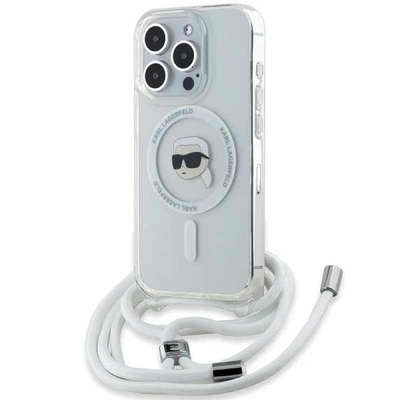 Puzdro Karl Lagerfeld Crossbody IML Karl Head MagSafe pre iPhone 15 Pro Max - priehľadné